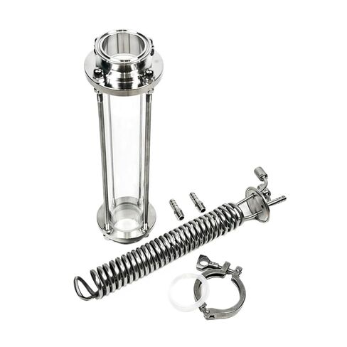 ملحقات جهاز التقطير المنزلي لملف التبريد ثلاثي المشبك مقاس 2 بوصة مع زجاج رؤية طويل من النوع 2 بوصة 304 من الفولاذ المقاوم للصدأ in Kuwait