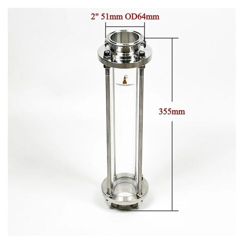 ملحقات جهاز التقطير المنزلي لملف التبريد ثلاثي المشبك مقاس 2 بوصة مع زجاج رؤية طويل من النوع 2 بوصة 304 من الفولاذ المقاوم للصدأ in Kuwait