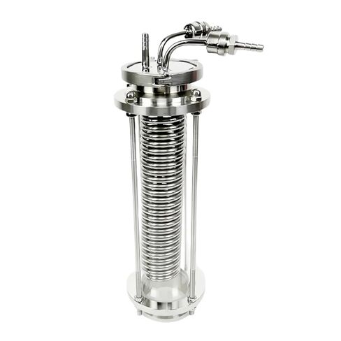 3 "ملف تبريد تقطير OD91mmTri-clamp مع ديوبتر زجاجي للرؤية، جهاز مزيل للبلغم، ارتداد، مكثف (خيط أنثوي) in Saudi Arabia