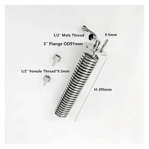 3 "ملف تبريد تقطير OD91mmTri-clamp مع ديوبتر زجاجي للرؤية، جهاز مزيل للبلغم، ارتداد، مكثف (خيط أنثوي) in Saudi Arabia