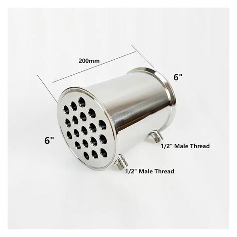 6" 152mm(FlangeOD167mm) Dephlegmator,Reflux,Distiller Condenser for Homebrew L-200mm,with 1/2" Male Tread,Steel 304 in Saudi Arabia