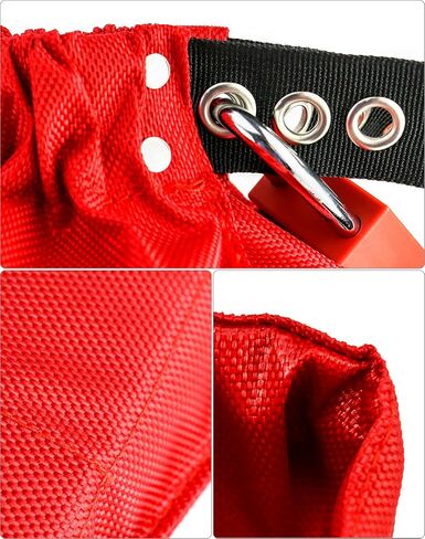 QWORK Electrical Plug Lockout Lock Bag, Safety Plug Lockout Tagout Bag for Oversized Electrical Plug and Hoist Control, 10 x 17 in, Red, 4 Pack in Kuwait