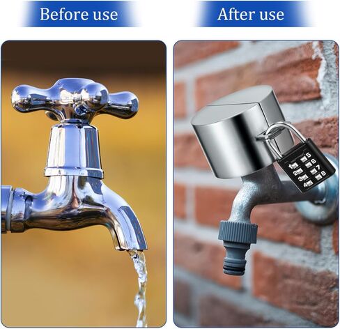 1 Set Faucet Spigot Lock, Stainless Steel Hose Bib Protector, Outdoor Water Valve Cover with Coded Padlock for Garden in Saudi Arabia