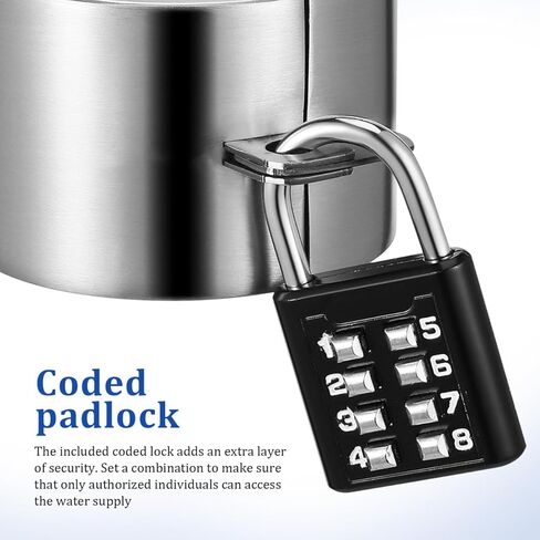 1 Set Faucet Spigot Lock, Stainless Steel Hose Bib Protector, Outdoor Water Valve Cover with Coded Padlock for Garden in Saudi Arabia