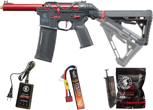 حزمة بطارية لانسر التكتيكية Gen 3 AirTac M4 AEG خفيفة الوزن CQB بندقية Airsoft قابلة للبرمجة ETU مع مخزون خلفي قابل للتعديل (يتضمن بطارية ليبو وشاحن ليبو) in Kuwait