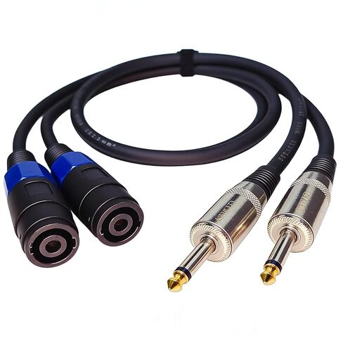 كابل مكبر صوت 1/4 بوصة إلى مكبر صوت 3.3 قدم - سلك مكبر صوت 12AWG شديد التحمل - كابل صوت احترافي ذكر إلى أنثى لإضاءة المسرح، نظام مضخم صوت DJ Mixer PA (عبوتان) in Saudi Arabia