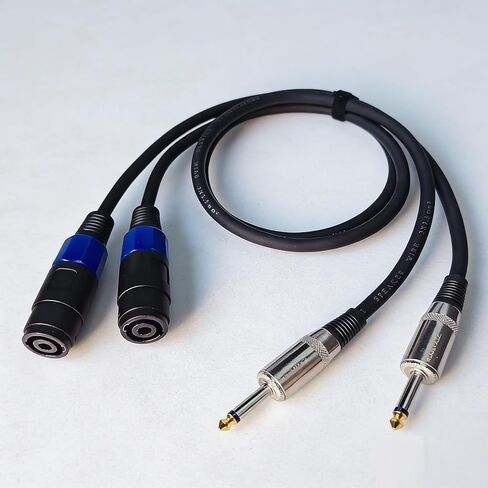 كابل مكبر صوت 1/4 بوصة إلى مكبر صوت 3.3 قدم - سلك مكبر صوت 12AWG شديد التحمل - كابل صوت احترافي ذكر إلى أنثى لإضاءة المسرح، نظام مضخم صوت DJ Mixer PA (عبوتان) in Saudi Arabia