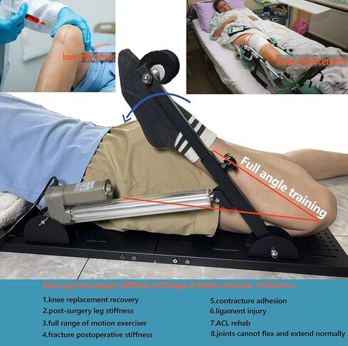 جهاز تمرين الركبة الكهربائي مع جهاز تحكم عن بعد ذكي لاستبدال الركبة، طقم مساعدات التعافي، معدات تقوية تمارين علاج الركبة لـ ACL PCL MCL، محايد جنسانيًا (متوافق مع الساق اليسرى/اليمنى) 2 in Kuwait