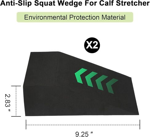 2 Pack Incline Squat Wedge Blocks - Non-Slip Heel Elevated Squat Wedge Boards - Versatile Calf Stretcher Slant Boards Ramp for Yoga, Pilates, Weightlifting, Strength Training & Home Gym Fitness in Saudi Arabia