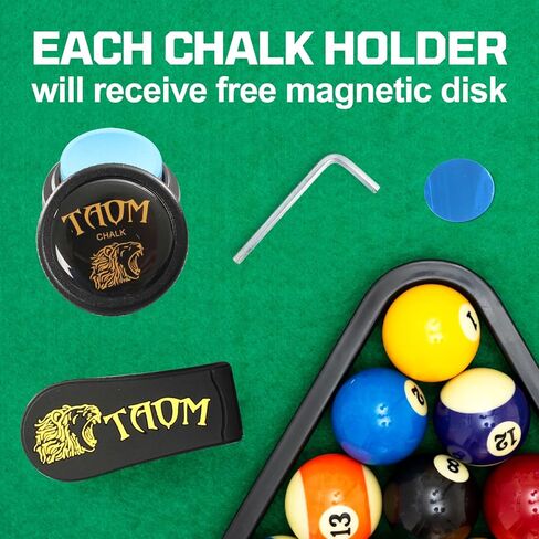 حامل طباشير حمام السباحة المستدير من Banly - حامل طباشير حمام السباحة المحمول، حامل طباشير مغناطيسي صغير للبلياردو، حاوية طباشير حمام السباحة، مشبك من السيليكون لحاملي الطباشير المغناطيسي الصغير in Kuwait