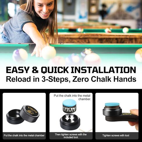 حامل طباشير حمام السباحة المستدير من Banly - حامل طباشير حمام السباحة المحمول، حامل طباشير مغناطيسي صغير للبلياردو، حاوية طباشير حمام السباحة، مشبك من السيليكون لحاملي الطباشير المغناطيسي الصغير in Kuwait