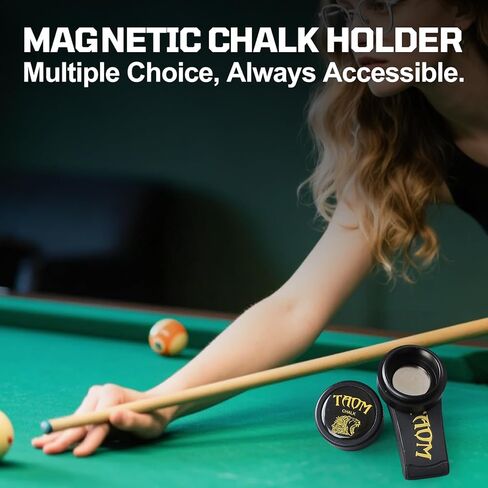 حامل طباشير حمام السباحة المستدير من Banly - حامل طباشير حمام السباحة المحمول، حامل طباشير مغناطيسي صغير للبلياردو، حاوية طباشير حمام السباحة، مشبك من السيليكون لحاملي الطباشير المغناطيسي الصغير in Kuwait