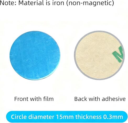 أقراص معدنية لاصقة للمغناطيس، ملصقات معدنية للمغناطيس، صفائح مغناطيسية حديدية على شكل قرص دائري، 2 مغناطيس لاصق دائري لحاملي هواتف السيارة، والجدار in Kuwait