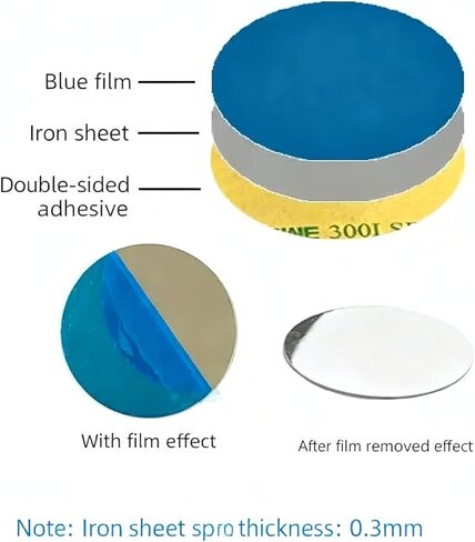 أقراص معدنية لاصقة للمغناطيس، ملصقات معدنية للمغناطيس، صفائح مغناطيسية حديدية على شكل قرص دائري، 2 مغناطيس لاصق دائري لحاملي هواتف السيارة، والجدار in Kuwait