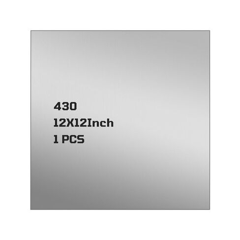 430 Stainless Steel Sheet Metal, 12" x 12", 22 Gauge (0.8mm) Stainless Steel Plate, Cut to Size Metal Sheet for Crafts, Kitchen & Office, 1 Pack in Kuwait