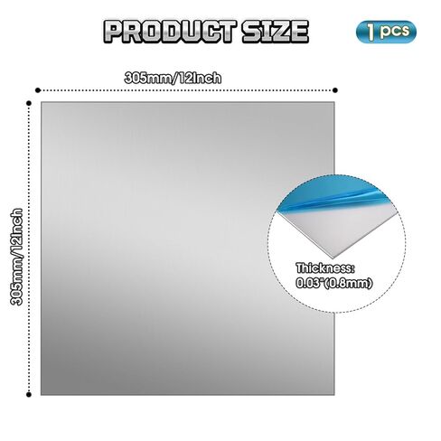 430 Stainless Steel Sheet Metal, 12" x 12", 22 Gauge (0.8mm) Stainless Steel Plate, Cut to Size Metal Sheet for Crafts, Kitchen & Office, 1 Pack in Kuwait