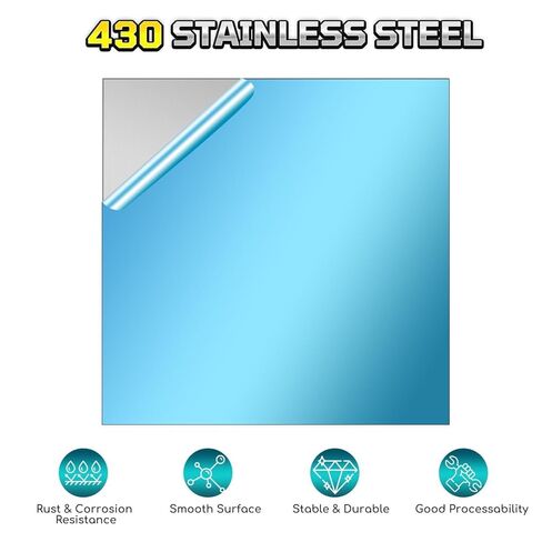 430 Stainless Steel Sheet Metal, 12" x 12", 22 Gauge (0.8mm) Stainless Steel Plate, Cut to Size Metal Sheet for Crafts, Kitchen & Office, 1 Pack in Kuwait