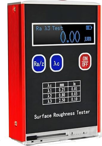Surfaces Roughness Tester, High Accuracy 0.01μm Portable Roughness Gauge, 4 Testing Parameters Ra/Rq 0.05~15.0μm Rz/Rt 0.1~50.0μm with Standard Calibration Block and Bracket in Saudi Arabia