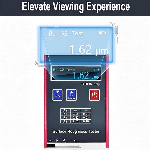 Portable Profilometer Surfaces Roughness Tester with Calibration Block, Ra/Rq & Rz/Rt Measurement, Accuracy 0.01μm, for Accurate Surfaces Measurement in Saudi Arabia