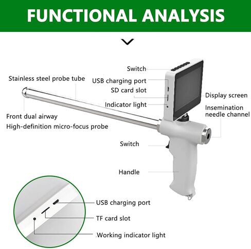 Digital Endoscope for Cattle & Horse - Mini Gun Camera with Heating Function, Precision Tool for Veterinary Use, Enhanced Control for Optimal Inspections and Results in Saudi Arabia
