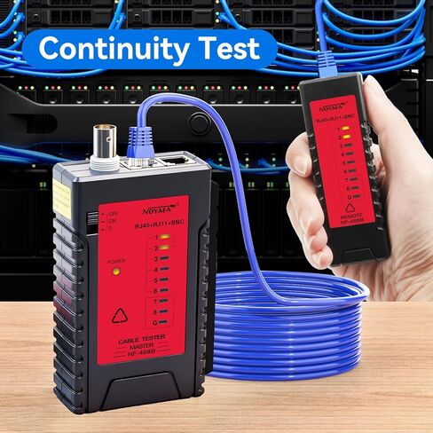 Professional Network Cable Tester, 3-in-1 RJ45 RJ11 BNC Ethernet Tester for CAT5/CAT6/CAT7 UTP/STP with 9V Battery Included, 60V Anti-Burn Continuity Testing Tool in Kuwait