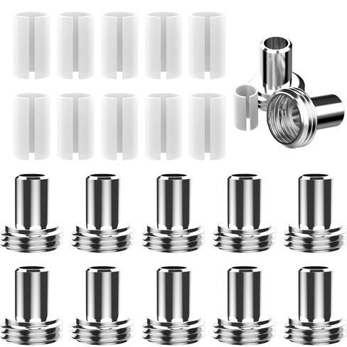 20 Pcs VFL Fiber Optic Visual Fault Locator Replacement Parts - 10 Packs Optical Ceramic Core Tube Sleeve and 10 Pcs Metal Heads Tips Fitting Connectors for Fiber Optic Tester in Kuwait