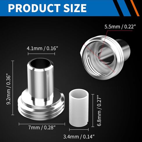 20 Pcs VFL Fiber Optic Visual Fault Locator Replacement Parts - 10 Packs Optical Ceramic Core Tube Sleeve and 10 Pcs Metal Heads Tips Fitting Connectors for Fiber Optic Tester in Kuwait