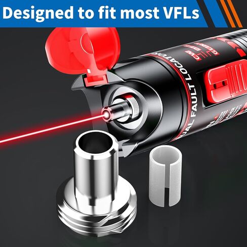 20 Pcs VFL Fiber Optic Visual Fault Locator Replacement Parts - 10 Packs Optical Ceramic Core Tube Sleeve and 10 Pcs Metal Heads Tips Fitting Connectors for Fiber Optic Tester in Kuwait