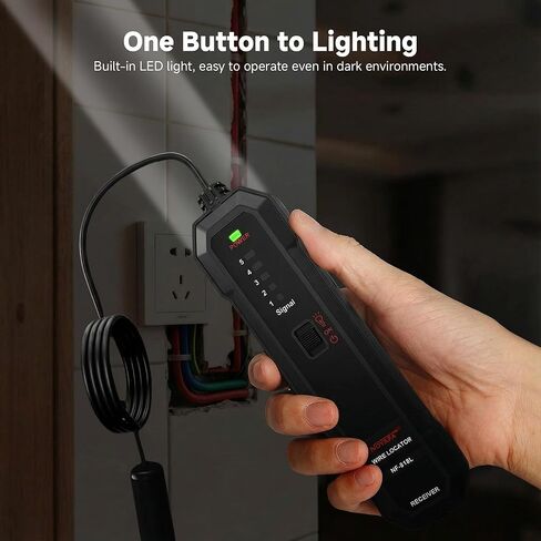 NOYAFA Underground Wire Locator – Cable & Wire Tracer for Buried, Wall & Hidden Wires, Pet Fence, Electrical & Irrigation, LED Flashlight, Rechargeable Battery, NF-818L in Kuwait