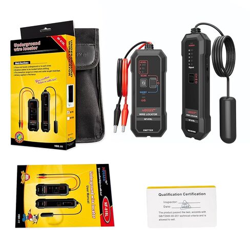 NOYAFA Underground Wire Locator – Cable & Wire Tracer for Buried, Wall & Hidden Wires, Pet Fence, Electrical & Irrigation, LED Flashlight, Rechargeable Battery, NF-818L in Kuwait