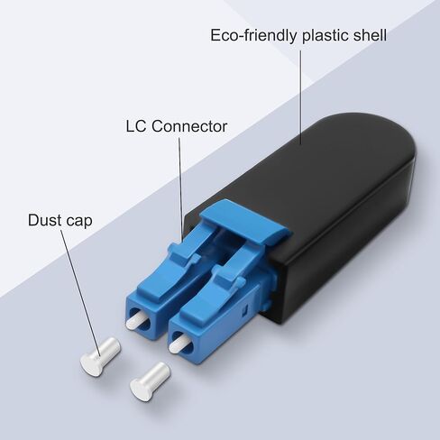 XMSJSIY LC/UPC Fiber Tester Loopback Plug Duplex Singlemode LC 9/125 Tester Connector Standard Fiber Optic Circuitors Signal Test Adapter for Testing Application - 2PCS in Kuwait