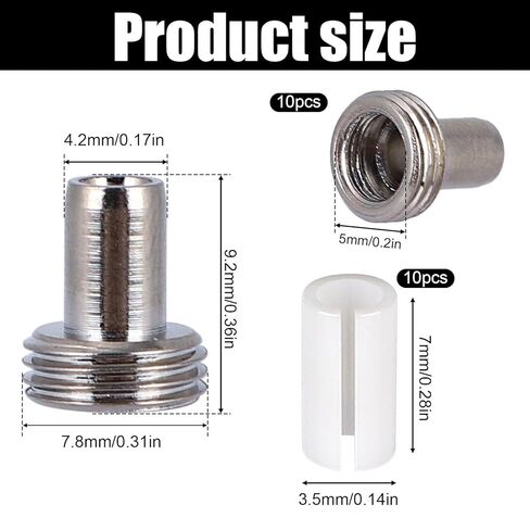 20pcs VFL Fiber Optic Visual Fault Locator Replacement Parts, Include 10 Ceramic Core Tube Sleeves & 10 Metal Heads Tips for Fiber Optic Tester Network Cable Tester & Light Meter in Kuwait