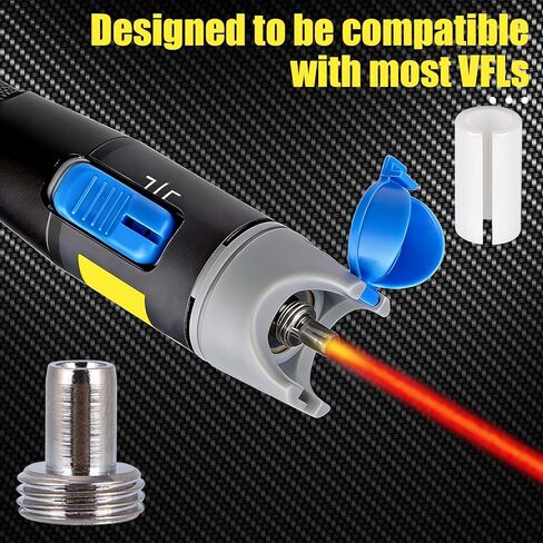 20pcs VFL Fiber Optic Visual Fault Locator Replacement Parts, Include 10 Ceramic Core Tube Sleeves & 10 Metal Heads Tips for Fiber Optic Tester Network Cable Tester & Light Meter in Kuwait