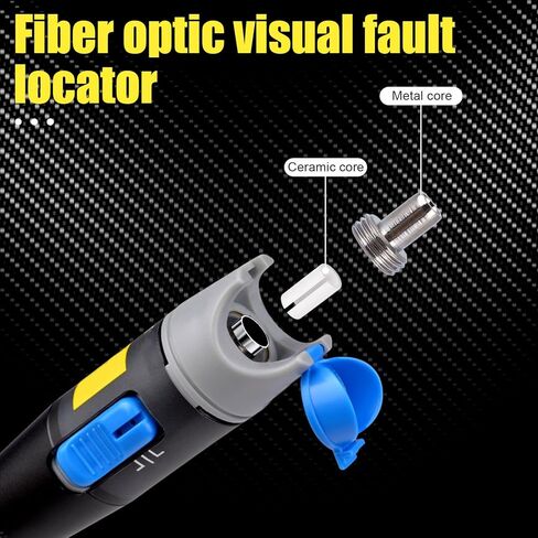 20pcs VFL Fiber Optic Visual Fault Locator Replacement Parts, Include 10 Ceramic Core Tube Sleeves & 10 Metal Heads Tips for Fiber Optic Tester Network Cable Tester & Light Meter in Kuwait