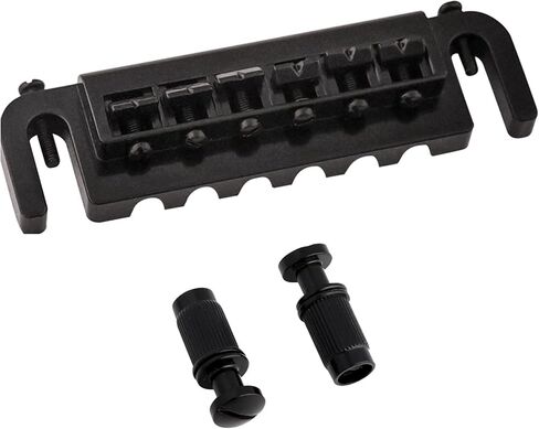 Rubatone Adjustable Wraparound Guitar Bridge Combined bridge Tailpiece Compatible with Les Paul LP SG Style Electric Guitar Parts Accessories Black. in Kuwait
