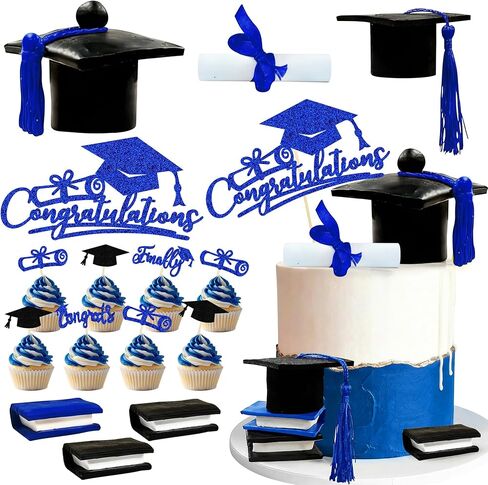 15 PCS Graduation Cake Topper Decorations for Congratulations Graduation Party Decorations Supplies in Kuwait