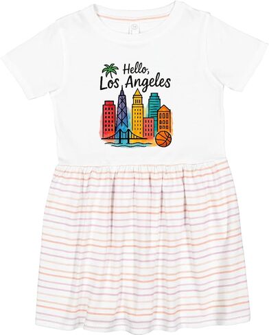 inktastic Hello Los Angeles Toddler Dress in Saudi Arabia