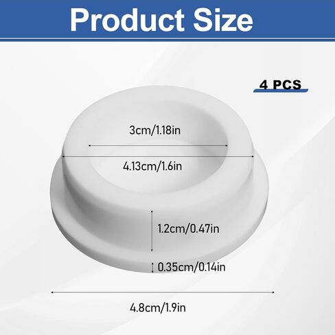 4PCS 1-1/2" Bathtub Jet Covers, Silicone Rubber Plug for 1 1/2 Inch Round Holes, White T-Shaped Silicone Plug Screw Hole Plugs Waterproof Flexible Rubber Stopper Seal Button Plugs in Saudi Arabia