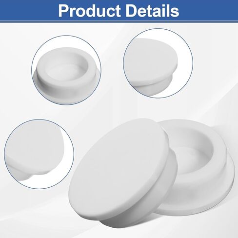 4PCS 1-1/2" Bathtub Jet Covers, Silicone Rubber Plug for 1 1/2 Inch Round Holes, White T-Shaped Silicone Plug Screw Hole Plugs Waterproof Flexible Rubber Stopper Seal Button Plugs in Saudi Arabia