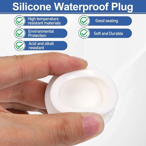 4PCS 1-1/2" Bathtub Jet Covers, Silicone Rubber Plug for 1 1/2 Inch Round Holes, White T-Shaped Silicone Plug Screw Hole Plugs Waterproof Flexible Rubber Stopper Seal Button Plugs in Saudi Arabia