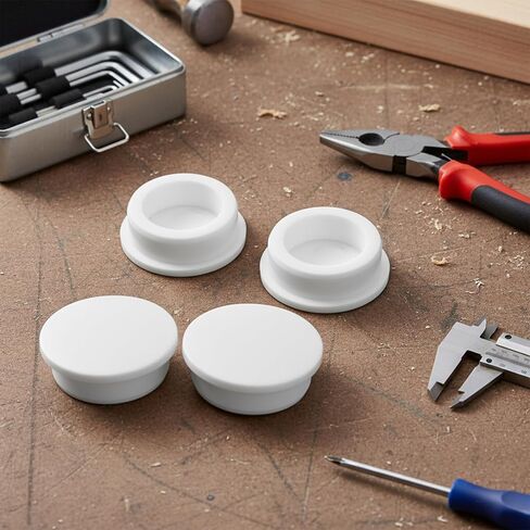 4PCS 1-1/2" Bathtub Jet Covers, Silicone Rubber Plug for 1 1/2 Inch Round Holes, White T-Shaped Silicone Plug Screw Hole Plugs Waterproof Flexible Rubber Stopper Seal Button Plugs in Saudi Arabia