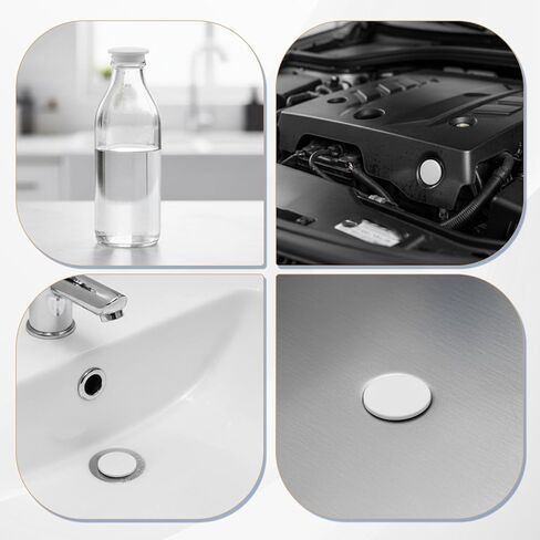 4PCS 1-1/2" Bathtub Jet Covers, Silicone Rubber Plug for 1 1/2 Inch Round Holes, White T-Shaped Silicone Plug Screw Hole Plugs Waterproof Flexible Rubber Stopper Seal Button Plugs in Saudi Arabia