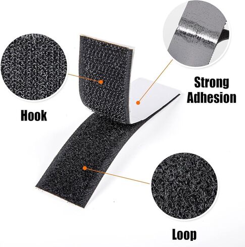 15-Pack Heavy Duty Adhesive Hook & Loop Strips - Strong Double-Sided Mounting Tape for Home & Office in Saudi Arabia