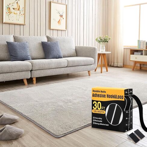 Velcro Strips with Adhesive, 30Ft x 1 Inch Hook and Loop Straps with Adhesive, 2 Rolls Heavy Duty Hook and Loop Tape with Backing, Heavy Duty Double Sided sticky, Applicable to Home, School Etc, Black in Saudi Arabia