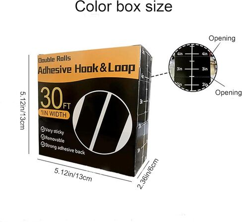 Velcro Strips with Adhesive, 30Ft x 1 Inch Hook and Loop Straps with Adhesive, 2 Rolls Heavy Duty Hook and Loop Tape with Backing, Heavy Duty Double Sided sticky, Applicable to Home, School Etc, Black in Saudi Arabia