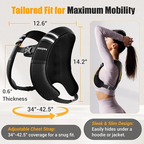 Weighted Vest for Women & Men, 10lb Ultra Thin Soft Iron Weighted Vest with Reflective Strips & Adjustable Buckle Straps, Slim Weight Vest for Walking, Running, Strength Training & Weight Loss Workout in Kuwait