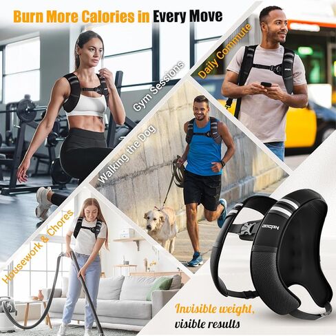 Weighted Vest for Women & Men, 10lb Ultra Thin Soft Iron Weighted Vest with Reflective Strips & Adjustable Buckle Straps, Slim Weight Vest for Walking, Running, Strength Training & Weight Loss Workout in Kuwait