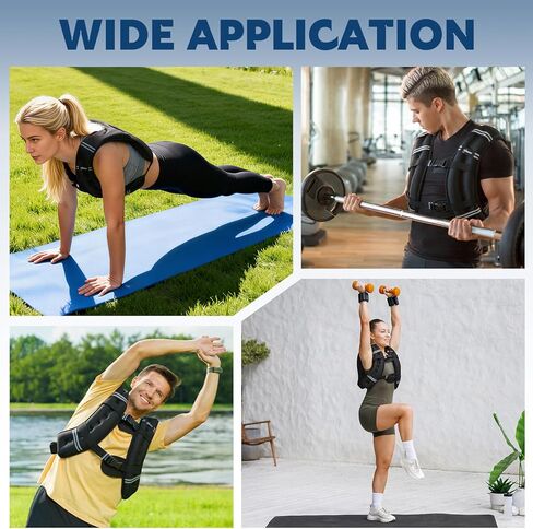 سترة مرجحة، سترة وزن 20 رطل مع شريط عاكس، سترة وزن الجسم مع جيب شبكي خلفي للنساء والرجال، صالة الألعاب الرياضية المنزلية وتدريبات القوة في الهواء الطلق in Kuwait