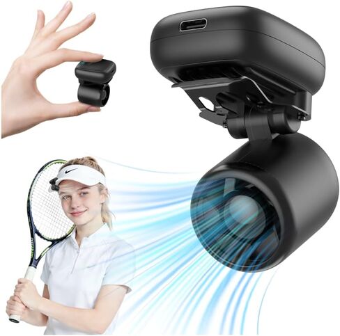 Mini Clip On Fan Portable, Ultra-Lightweight 2oz, Rechargeable Mini Portable Fan with 3 Speeds USB-C, Hands-Free Clip Fan Face Cooling for Outdoor, Soccer, Baseball Cap, Visor Hat, Sports (Black) in Kuwait