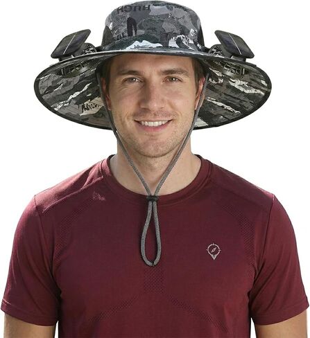Hat with Fans Solar Power for 2026 Soccer Events, Solar Powered Fan Hat, Outdoor Cooling Sun Hat Men Women in Saudi Arabia